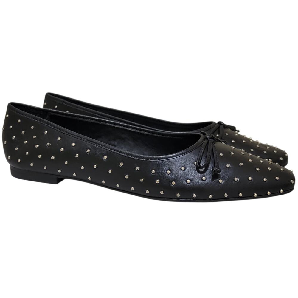 Schutz Women Arissa Studded Ballet Flats Size US 11B Black leather